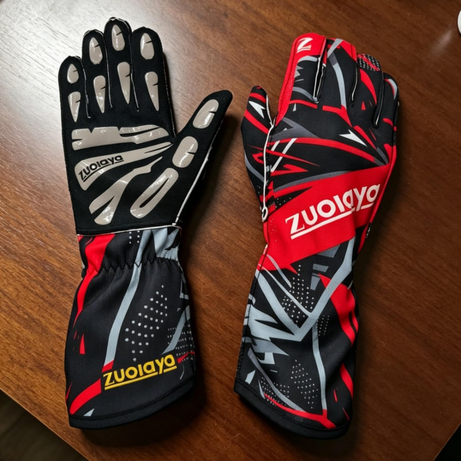 predolo Gants Karting Grip Silicone Gant Karting Imprimé Géométrique Gant Course