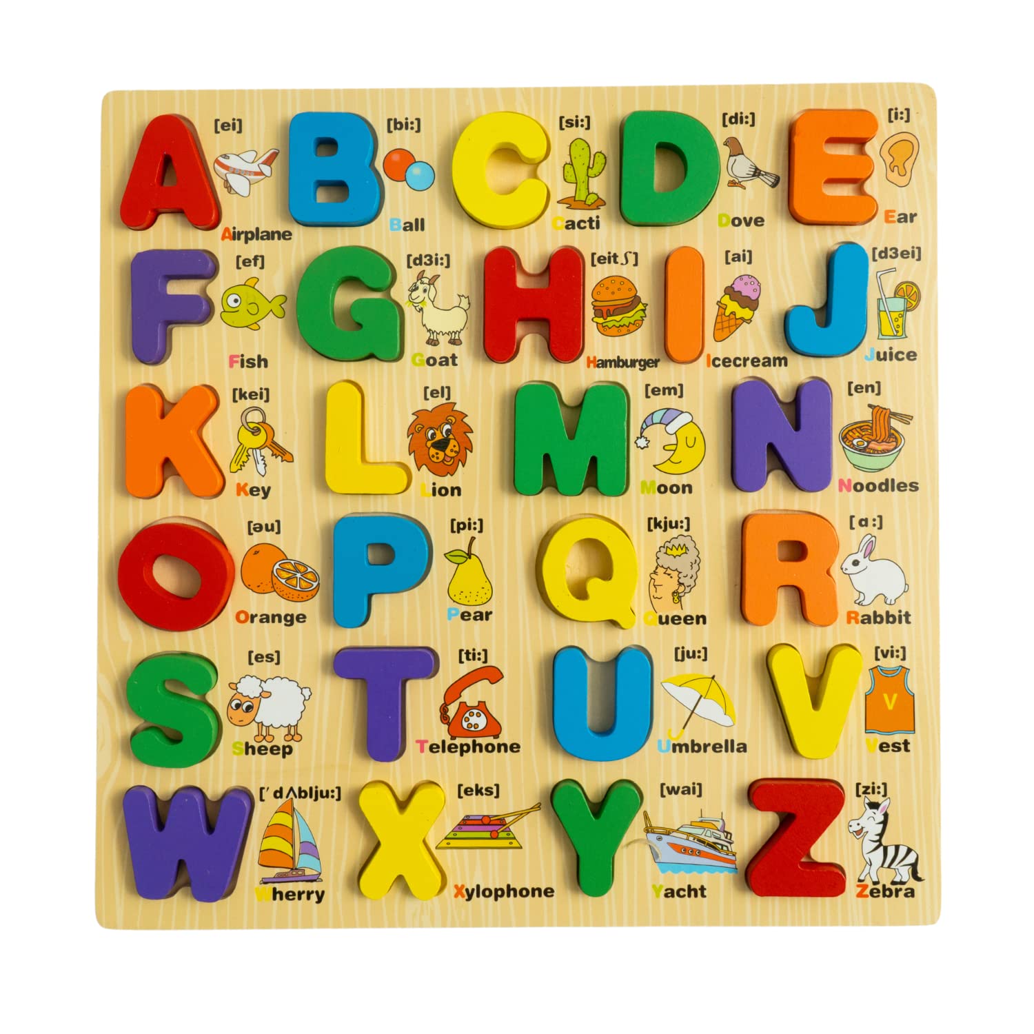Cubelelo Alphabet Learning Board (Wooden) | Wooden Letter Matching Puzzle | Early Learning Toy for Kids Boys Girls 3 Ys Old & Up | Preschool Educational Game (B0C1738RJH) Amazon Price History, Amazon Price Tracker