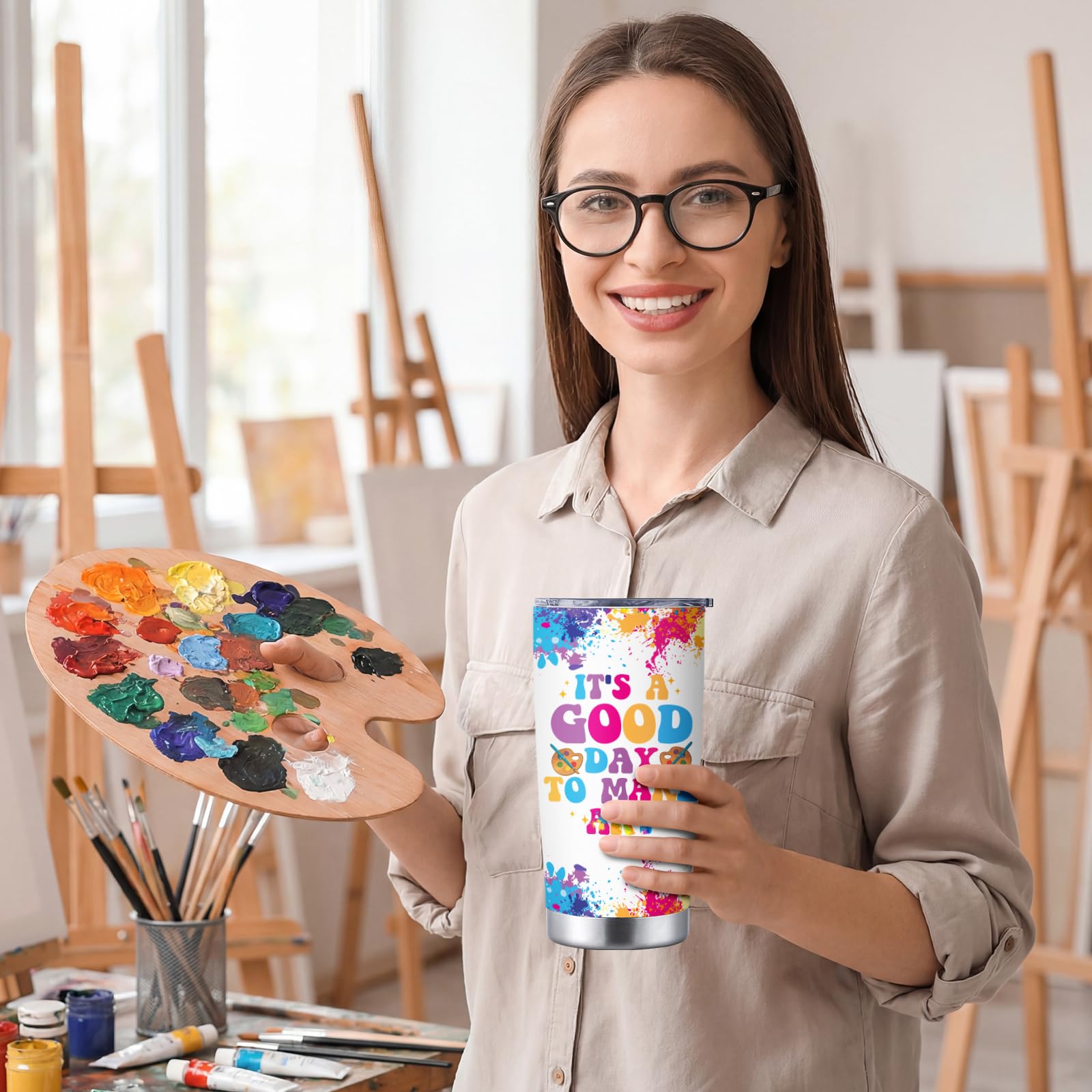 Art Teacher Gifts Tumbler, Art Teacher Appreciation Gifts for Artist Women