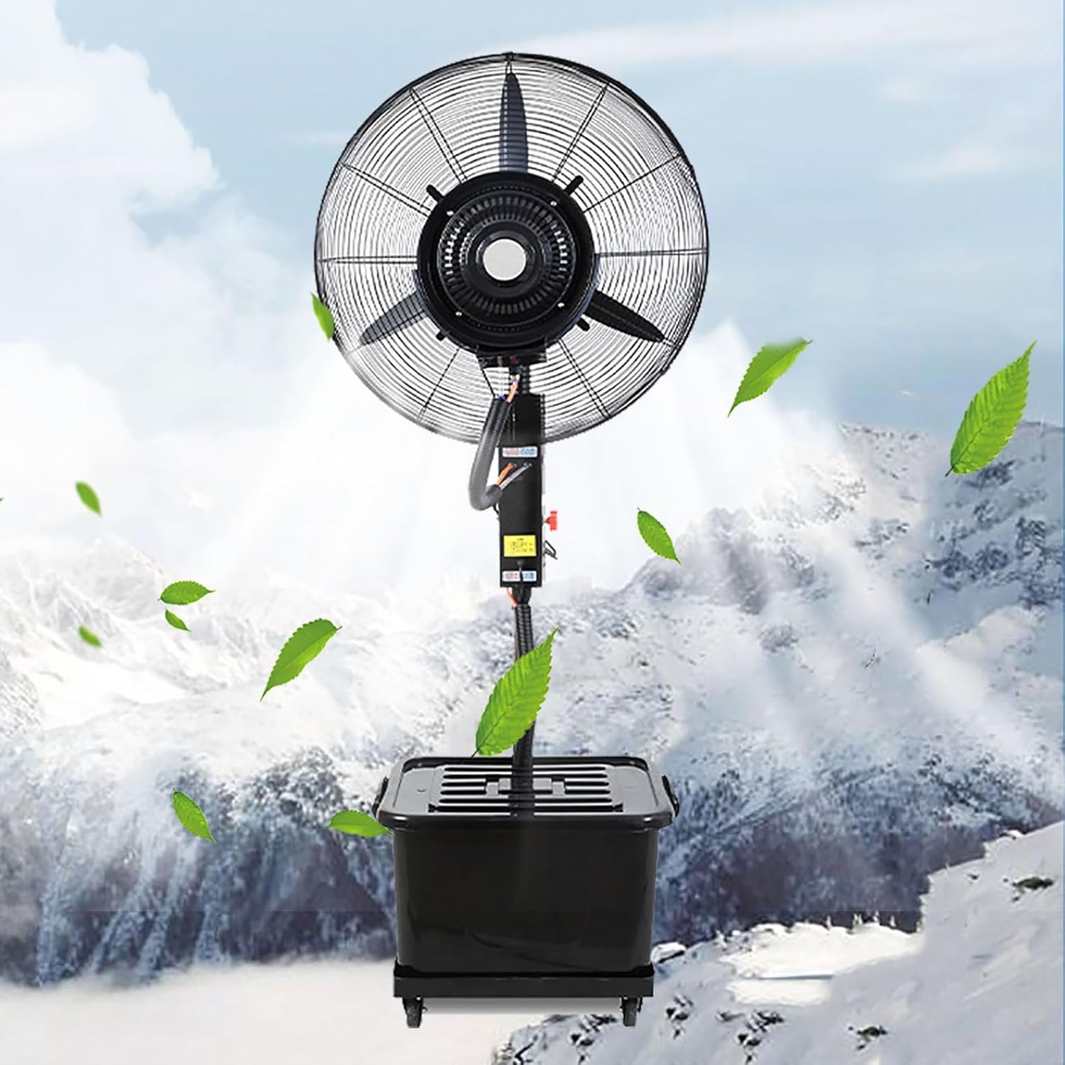 Gtzly Industrial Misting Fan Commercial Outdoor Oscillating Pedestal Fan, Water Mist Cooling Mist Fan, Large Floor Fan for Patio, Outside Restaurant, Garage(71cm)