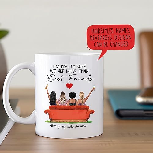 Miniatura 15 de Taza de café personalizada para mejores amigos, regalos personalizados para mujeres, tazas personalizadas con nombres, peinados, idea de cumpleaños