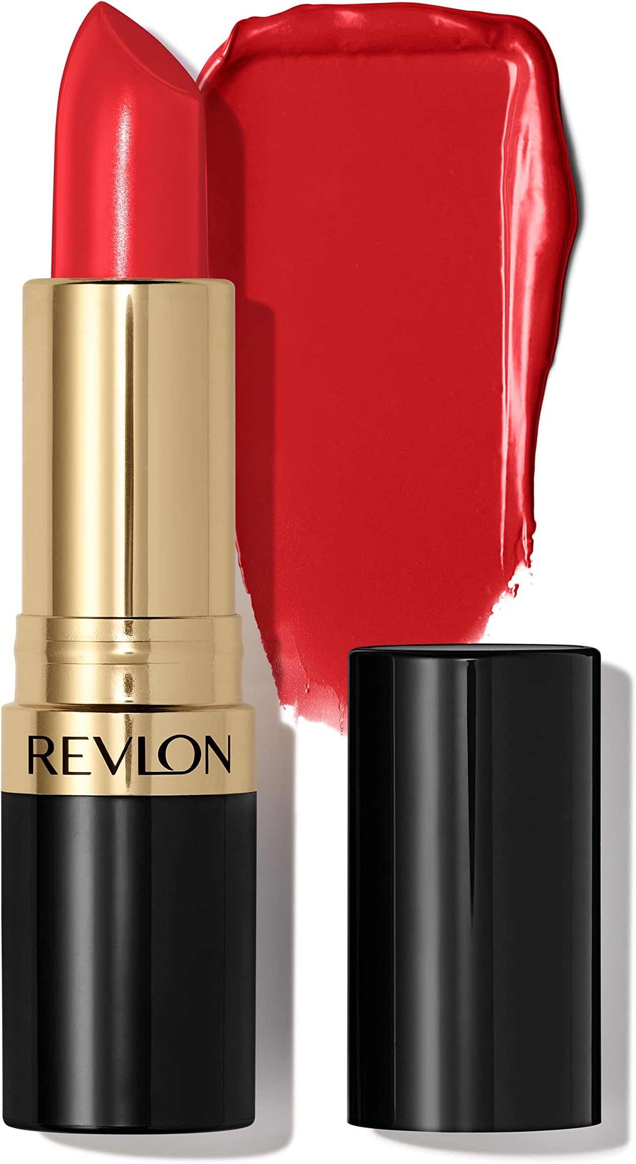 Revlon Lipstick, Super Lustrous Lipstick, Creamy Formula For Soft, Fuller-Looking Lips, Moisturized Feel in Reds & Corals, Love That Red (725) 0.15 oz