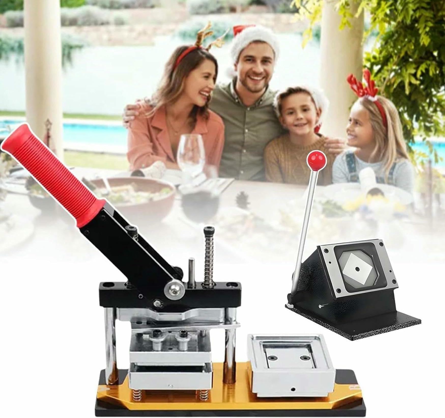 Macchina per Fare Imanes, Ultra HD 65 * 90 Mm / 2,6 * 3,5 Pollici, con 1000 Giochi di Consumabili, Ideale per Decorare Il Frigorifero con Imanes, Maker + Knife + (Cartone + Magnete) * 1000