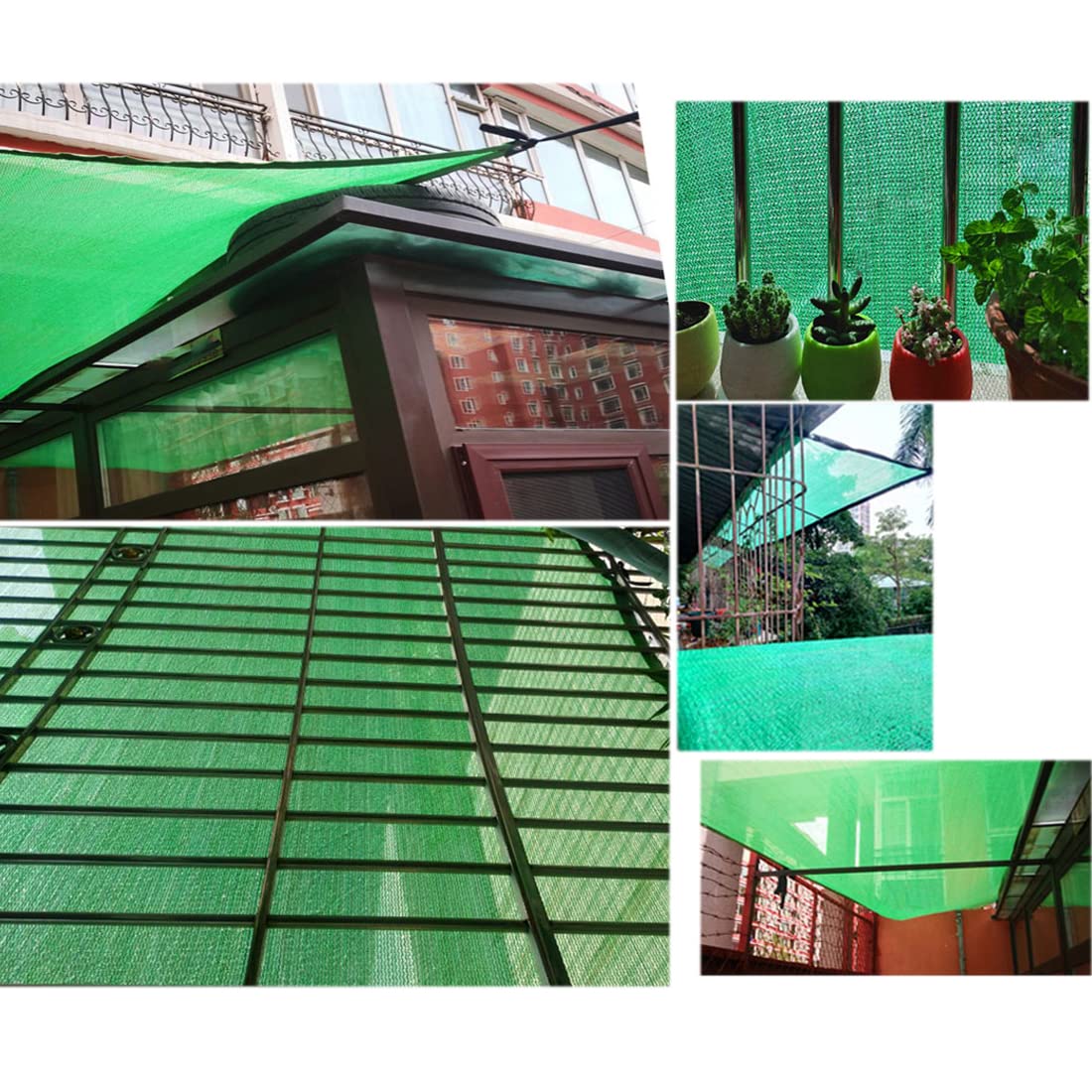 Malla Sombreadora Sun Net Toldo Vela de Sombra Protección Solar Rectangular Tela Verde para Invernadero Toldo Vela de Sombra Malla de Ocultación para Jardín (4x6m(13.12x19.69ft))