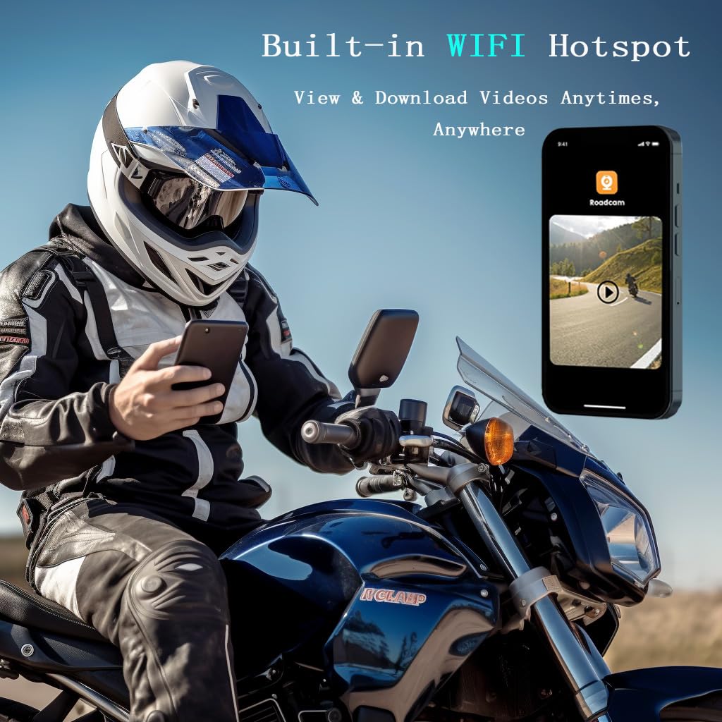 FreedConn Motorcycle Helmet Headset with Camera 2K HD, R1 Pro 6 Way 1000M WIFI Motorbike Bluetooth 5.0 Intercom - Image 4