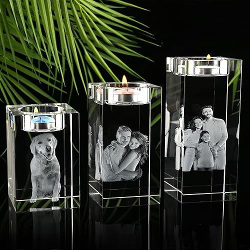 Foto de cristal 3D, marco grabado con láser personalizado con tu propia foto, regalo para mujeres, mamá, novia, ella, él, novio, papá, cumpleaños,