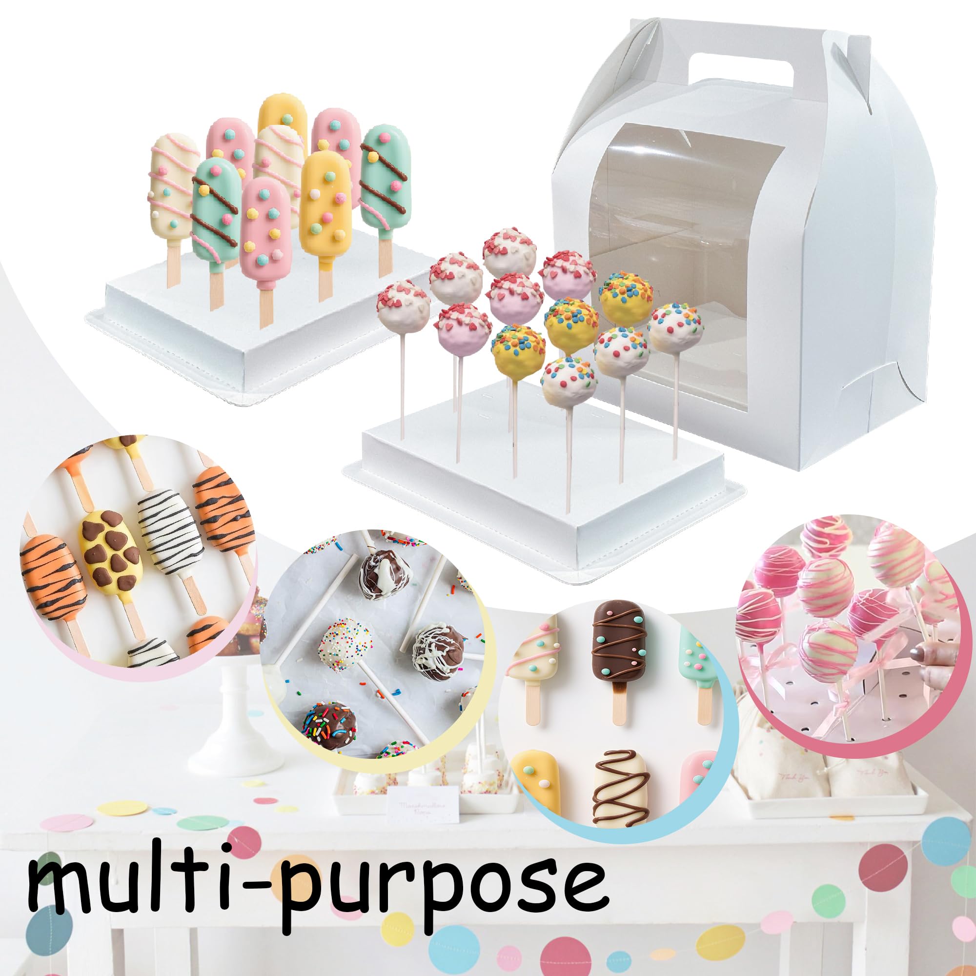 Cake Pop Boxes - 4 Pack with Handle -4