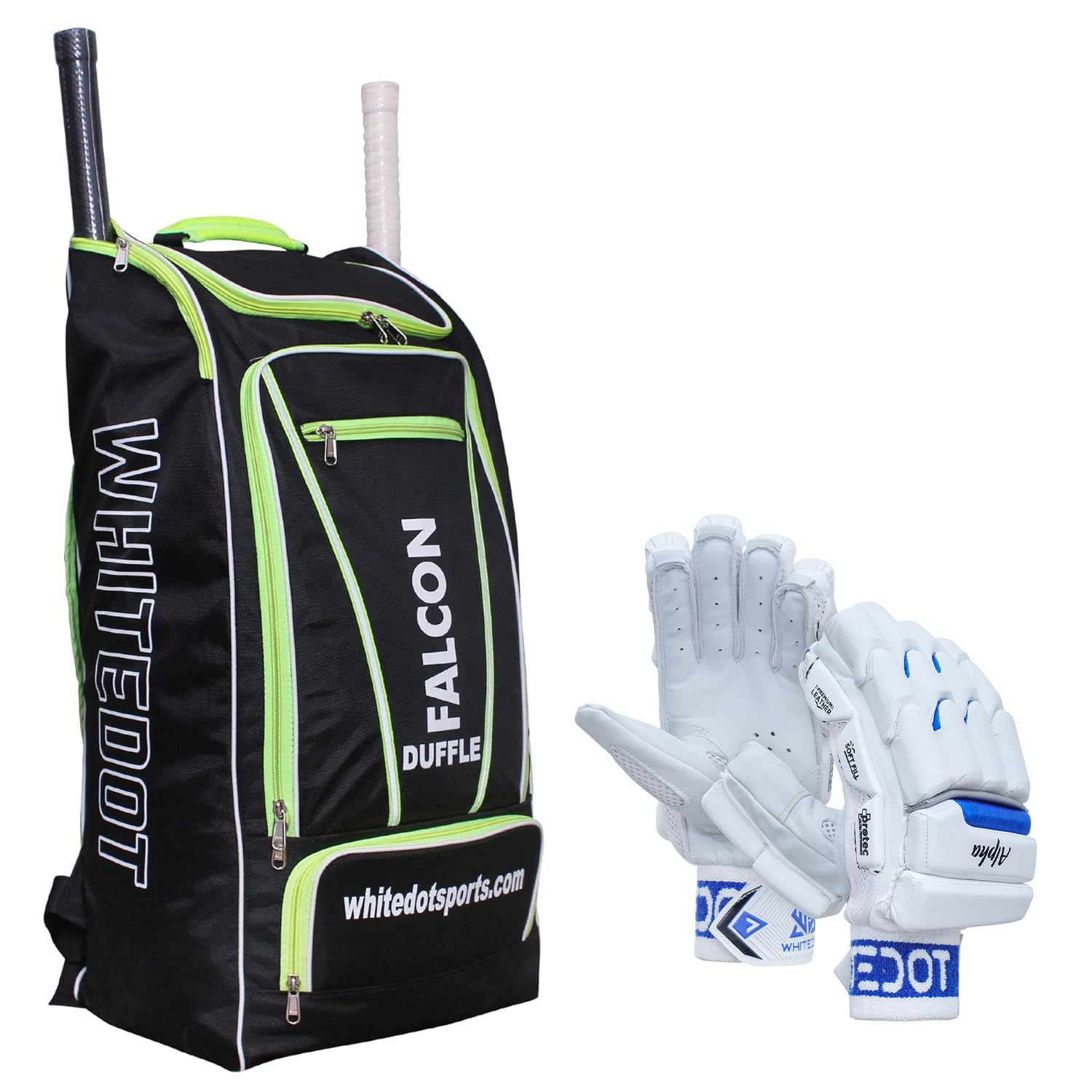 Whitedot Alpha Cricket Batting Gloves with Falcon 1.0 Cricket Kitbag Combo Set, Suitable for Boys Small-image-34