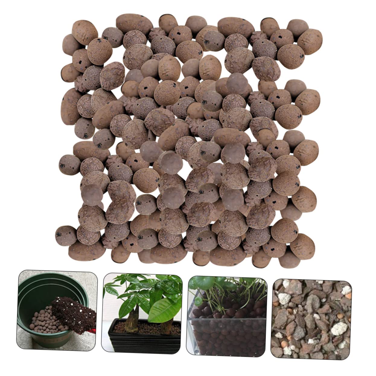 Arcilla Expandida Ceramsita 1kg, Piedra de Cultivo para Jardinería | Color Café, Mezcla de Arcilla y Shale, 1 Paquete, para Flores y Hortalizas, Uso en Maceta y Fondo