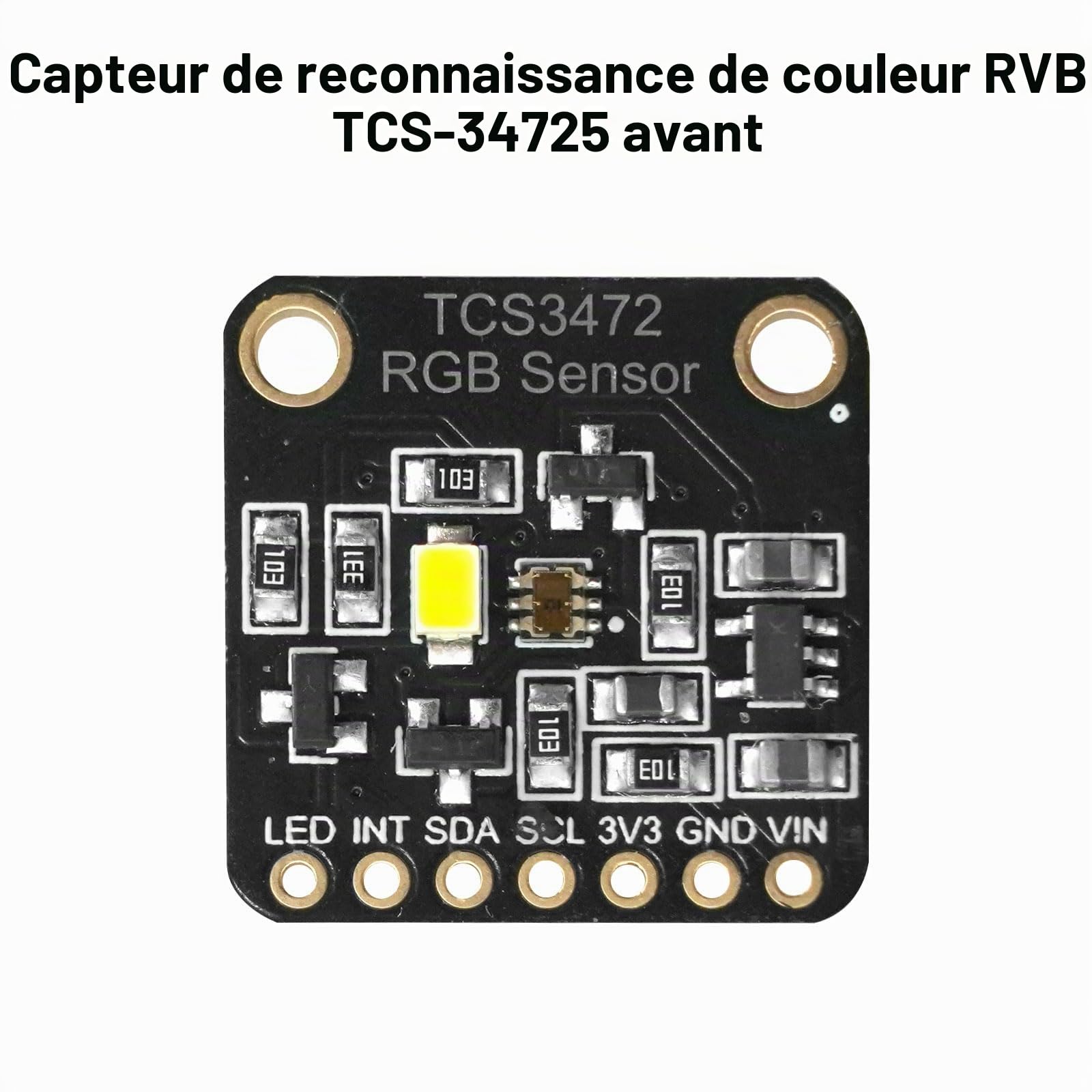 TCS34725 Capteur de Couleur de lumière AYWHP 2 PCS RVB Module de détection de Couleur Capteur de Couleur RVB Compatible avec Arduino