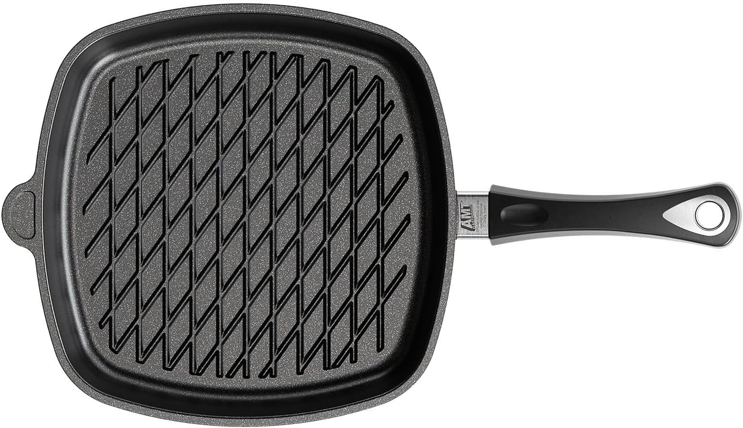AMT Gastroguss The World´S [.] Square Frying pan with BBQ Rhombus Grill Base for induction, 28 x 28 cm, Height 5 cm, die-cast Aluminium, Lotan® Non-Stick Coating, AMZN-I-E285BBQ-US