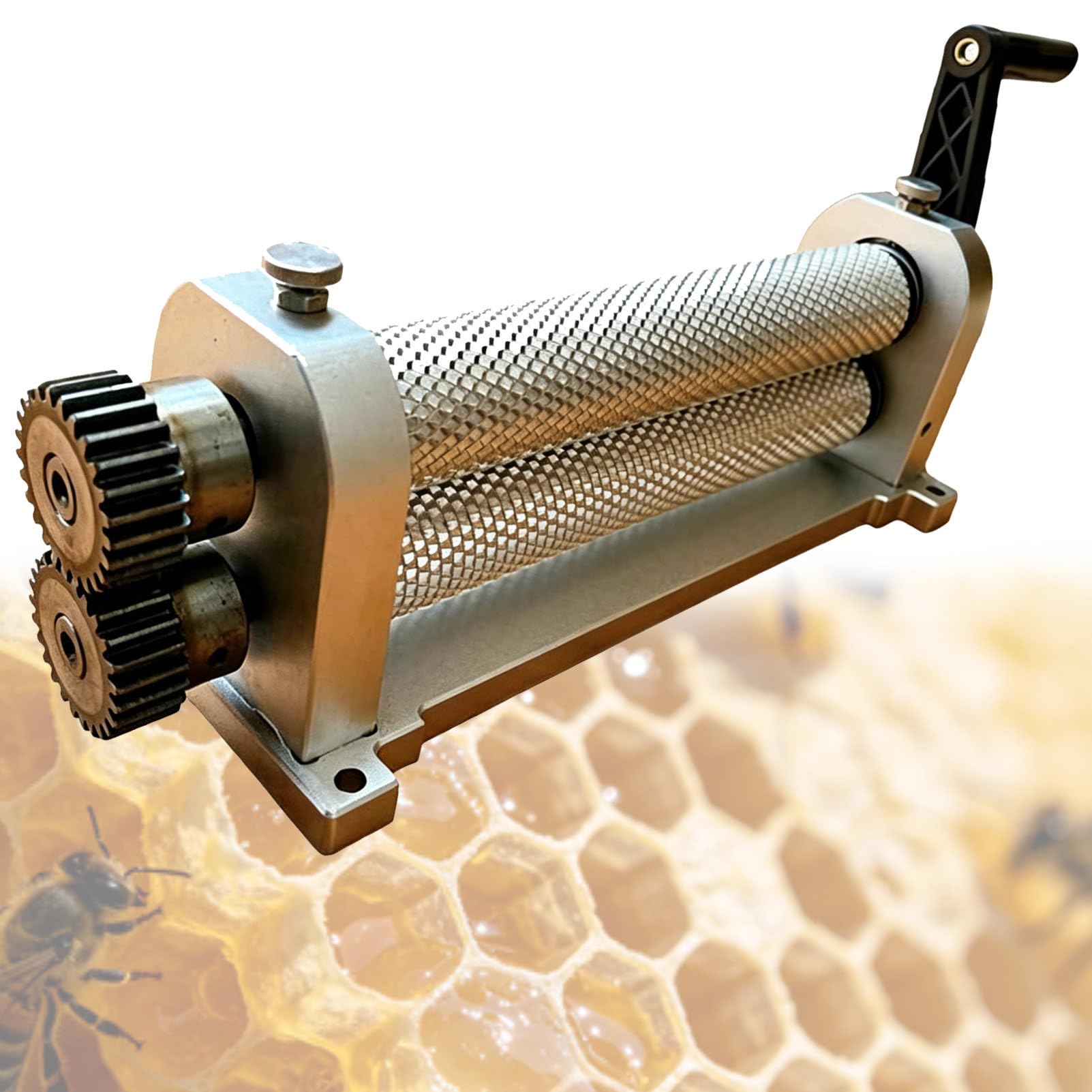 Pvxa Manual Beeswax Comb Foundation Roller Mill, 280mm Aluminum Alloy Beeswax Roller, Portable Bee Wax Press Machine, Beekeeping Tools, for Small Apiary 5.4mm
