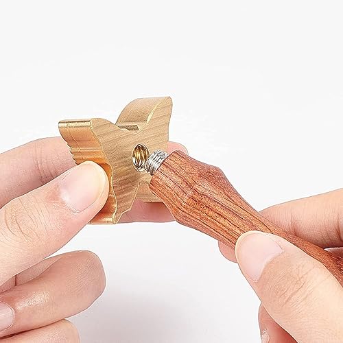 Miniatura 9 de OLYCRAFT Sello de hielo de madera de 1.2 pulgadas, sello de cera con cabeza de latón extraíble y mango de madera para cera de tinta y cubitos de
