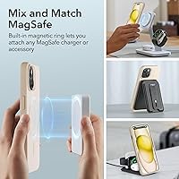 Vista 7 de ESR Funda para iPhone 15 Plus con MagSafe, soporta carga magnética, funda delgada de silicona líquida, absorción de golpes, protección de pantalla
