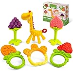 Silicone Baby Teethers - Freezer Safe Teething Toys for Infants 0-6 Months - 6 Pack