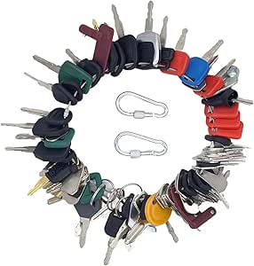 24 Heavy Equipment Construction Machines Ignition Key Set CAT Volvo JCB Case JD - Foto 3