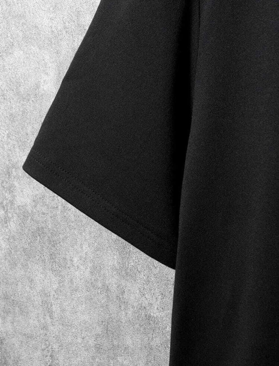 CENCY Men’s Tracksuit Co-Ord Set Black Oversized T-Shirt & Shorts with Graphic Print | Comfortable Cotton Blend Lounge Set for Men | Stylish Gym Sports Outfit Size L Theam Face Graphic 1