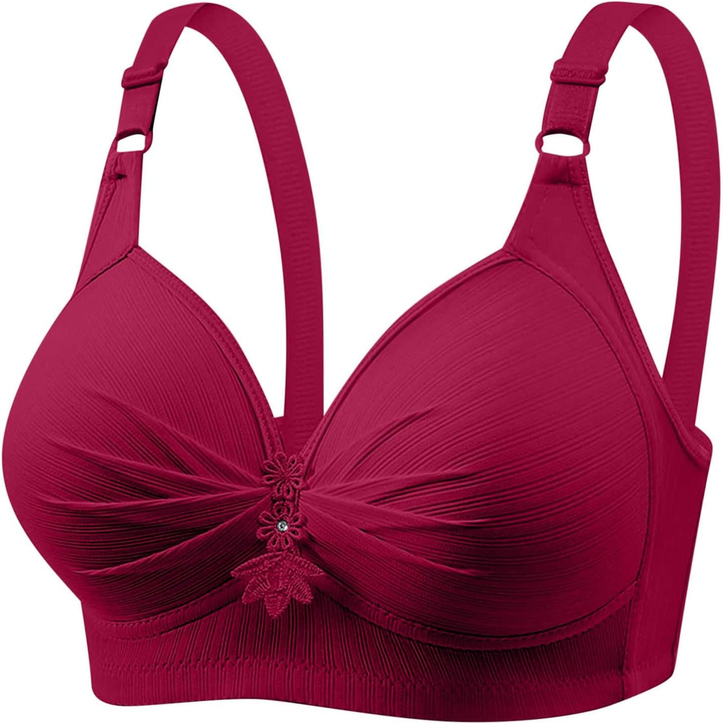 Hnodov 4 Pack No Underwire Bras for Women Full Support Comfort T-Shirt Bra Wirefree Everyday Push Up Bra - Image 6