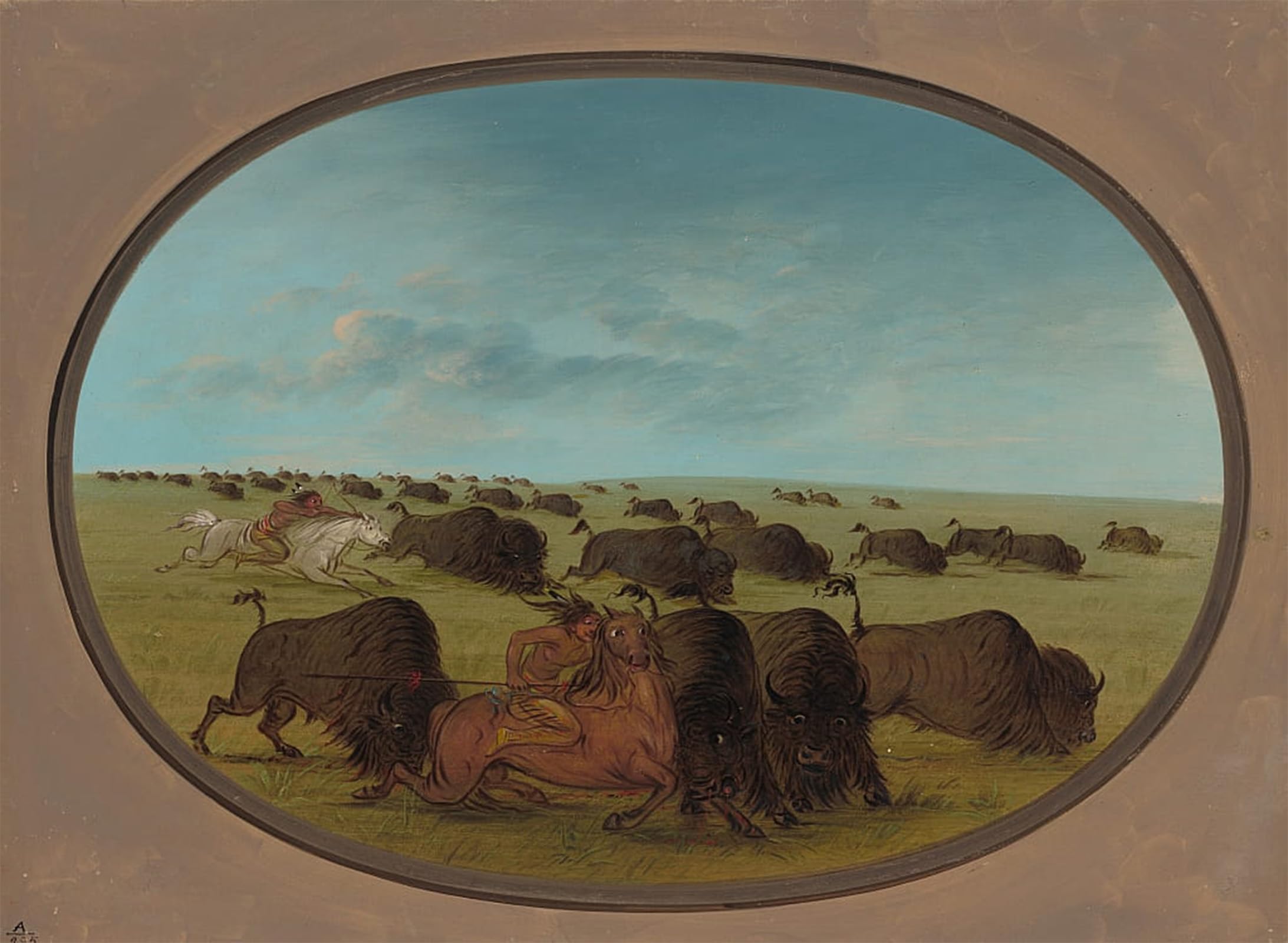 POSTERIIk Vintage Print Pop Art Landscape Artwork Animal with Accidents by George Catlin Art Prints for Office Home Decor 60x90cm