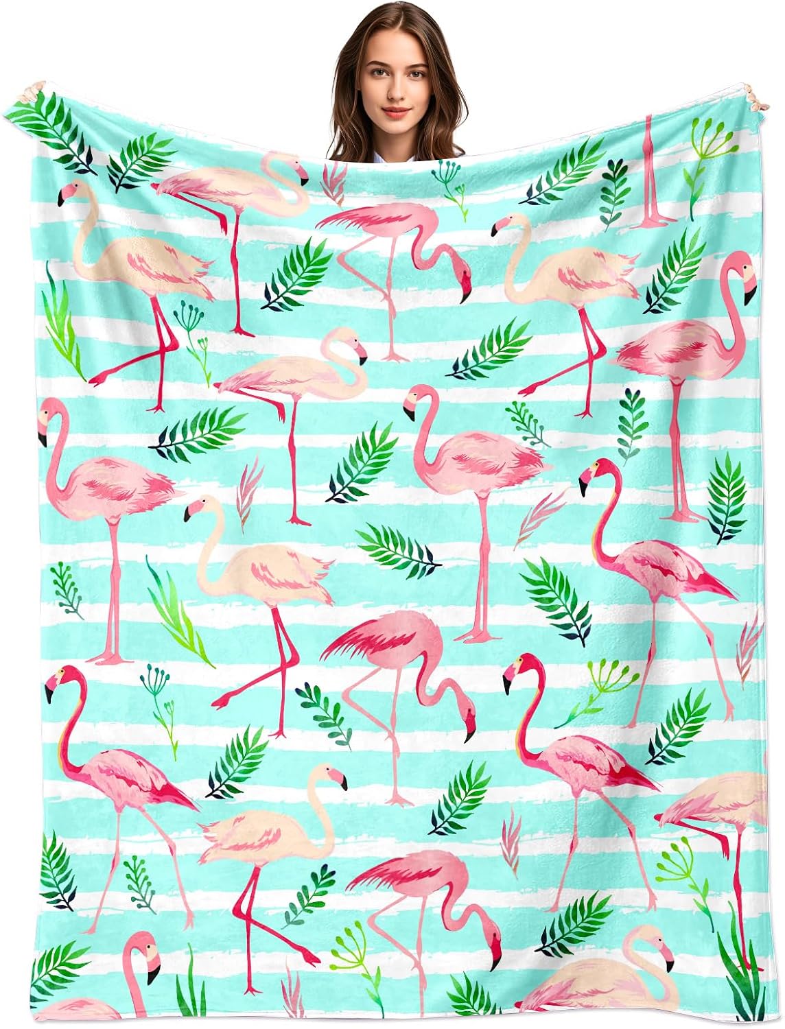 Flamingo Blanket Gifts for Women Girls Soft Flannel Merch Flamingo Stuff Blanket Flamingos Lovers Gifts Birthday Bedding Decor Throw Blanket 50" x 40"