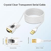 Vista 6 de DTECH Adaptador USB a serie con chip FTDI de 9 pines RS232 a cable USB DB9 RS-232 Data LED Light Detect FT231 chipset compatible con Windows 11 10 8