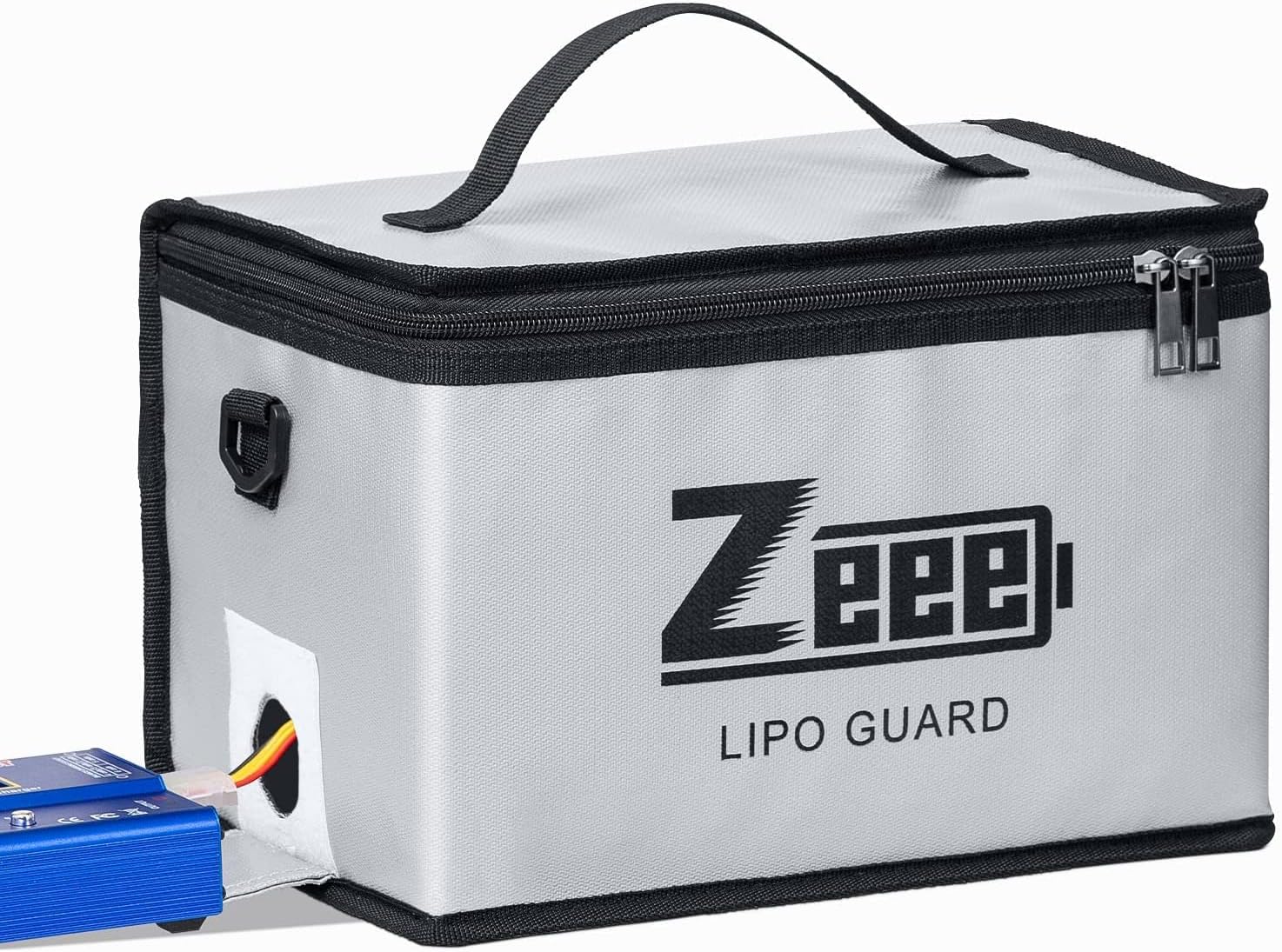 Zeee Lipo Safe Bag Battery Fireproof - 10 Cell Adjustable(10.6x6.7x6.7in) | Large Capacity Storage Guard Battery Safey Pouch for Storage Charging