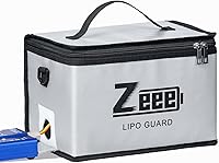Vista 5 de Zeee Lipo - Bolsa de seguridad ignífuga – Bolsa protectora de almacenamiento de gran capacidad para cargar – 10 celdas ajustables