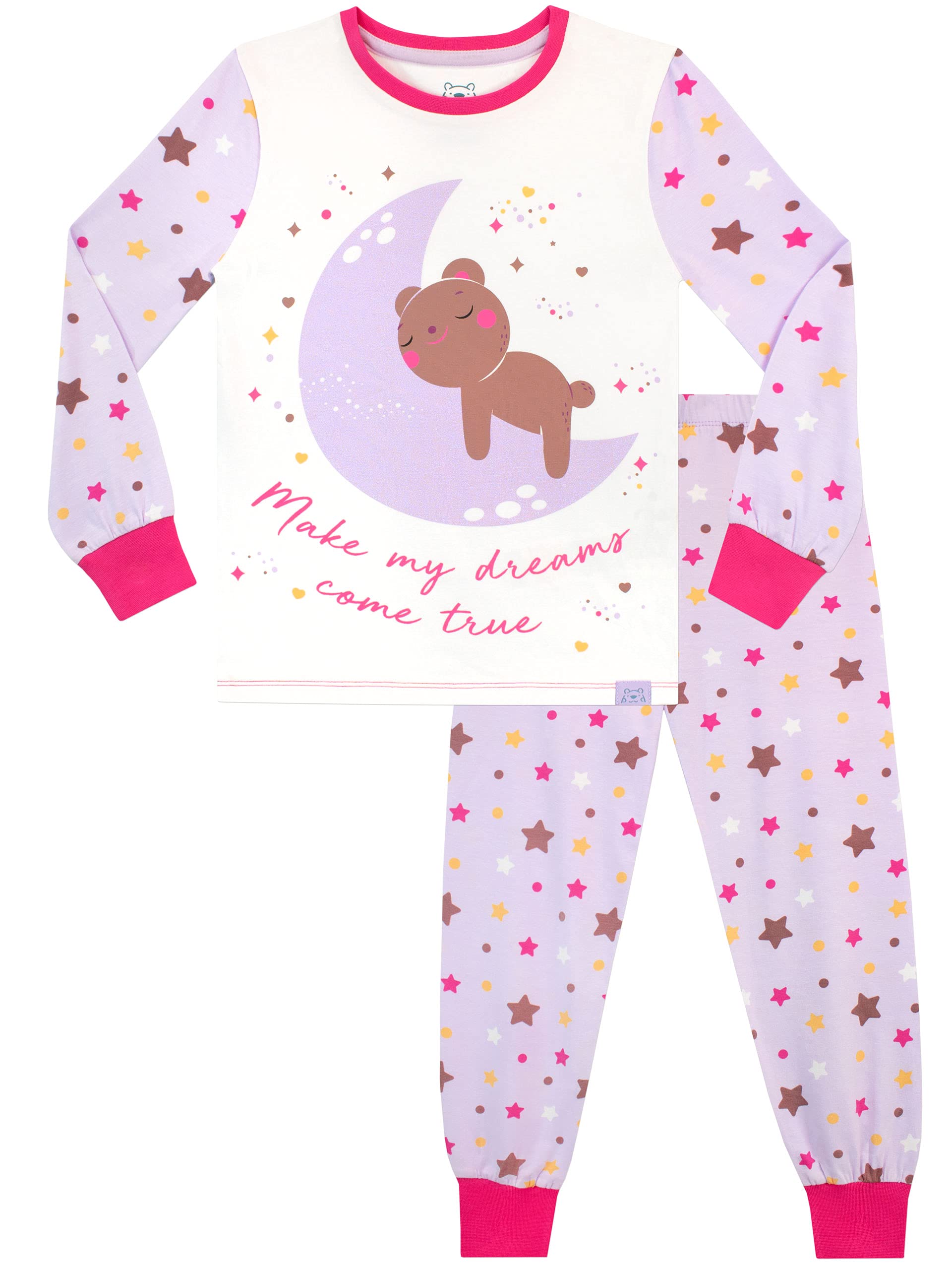 Harry Bear Girls Purple Pyjamas Moon And Teddy 5-6 Years