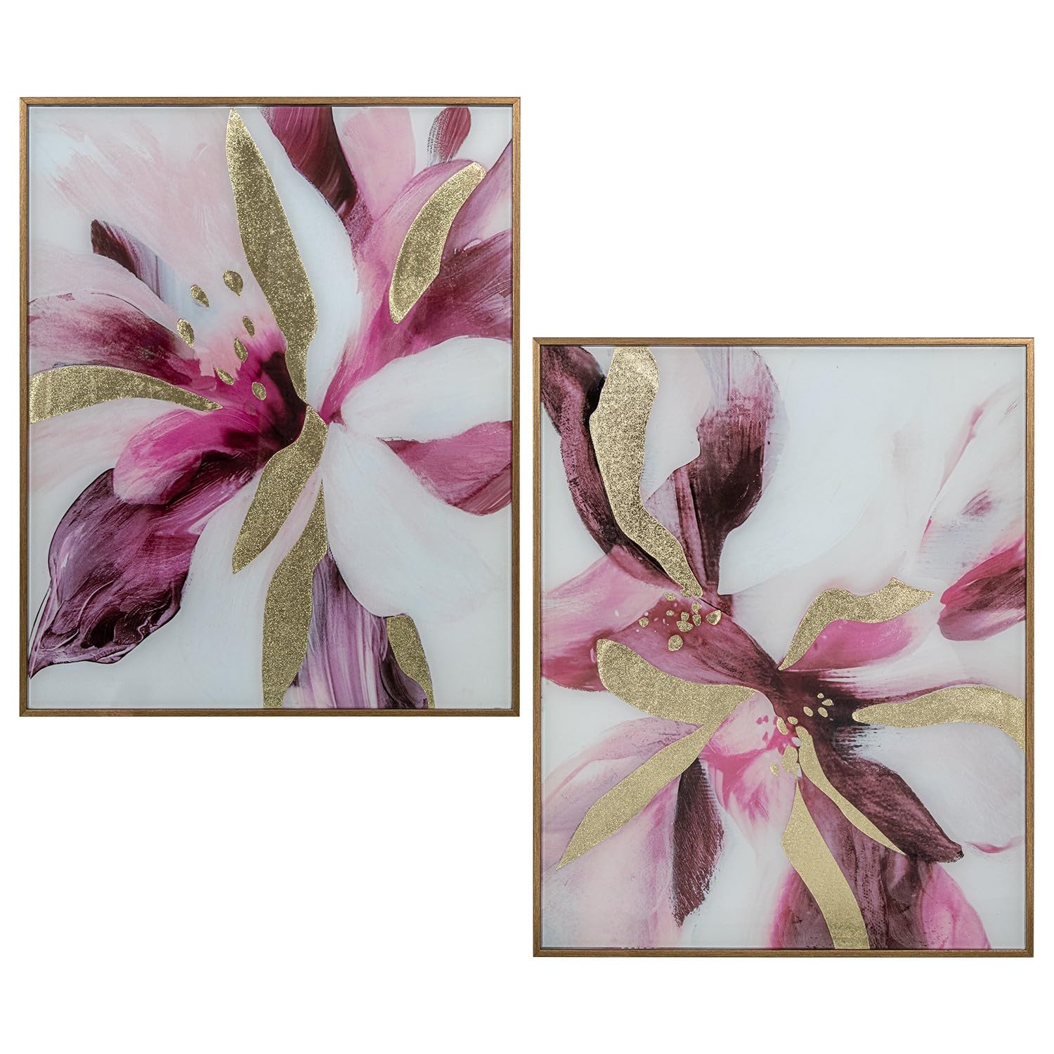 Tableaux fleurs abstraites DRW pour valoriser un grand mur blanc vide