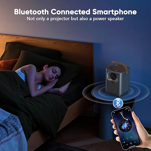 Miniatura 7 de Enfoque eléctrico y llave automáticaProyector portátil TMY con WiFi y Bluetooth, proyector de 1080P con zoom, proyector de películas para