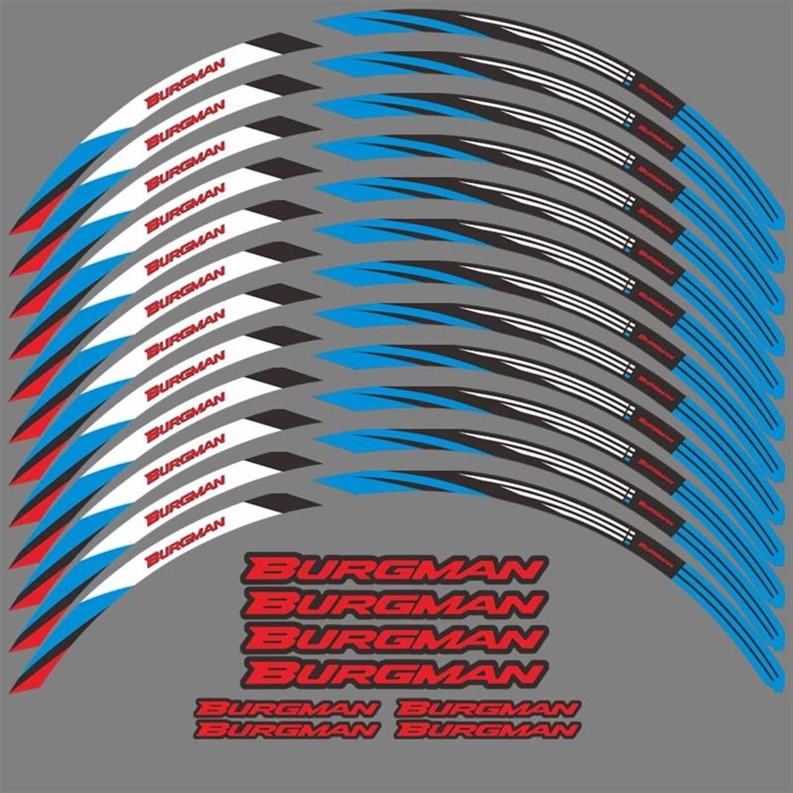 Motorcycle Wheel Stickers Reflective Decals Rims for Suzuki for Burgman AN650 an 650 Motorbike(Color3)