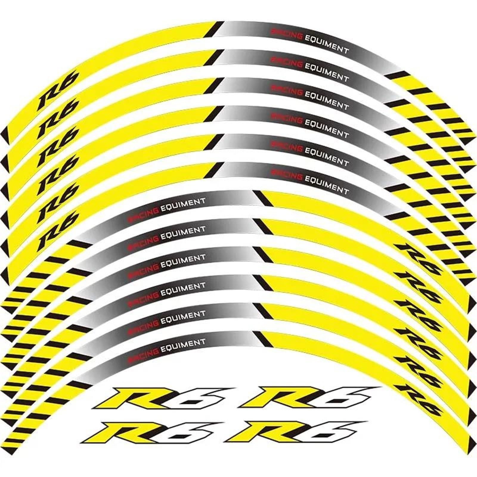 Stickers Motorcycle Wheel Stickers Night Reflective Decorative Rim for YZF R6(Style 19)