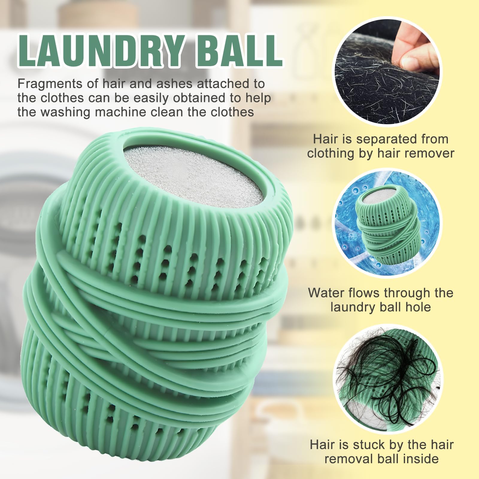 Hair Catcher for Washing Machine, 13 Pieces Washing Machine Hair Catch, Dog, Cat, Washing Machine Hair Catch, Reusable Hair Collector, Collecting Hair Washing Machine - 2