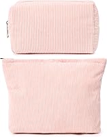 Vista 26 de SOIDRAM 2 Piezas Bolsa de Maquillaje Grande, Bolsa de Cosméticos a Cuadros de Gran Capacidad, Bolsa de Lona Mixta para Viaje, Bolsa Organizadora