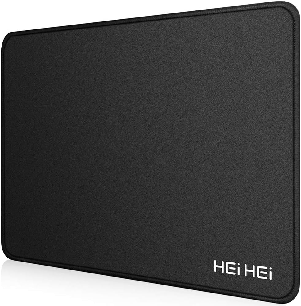 Mouse Pads,HEiHEi 11.4×8.66×0.16 inches Gaming Mouse Pads with Smooth Surface and Non-Slip Base Mouse Mat, Designed for Precise Control Office Mousepad 4MM Thick - Black