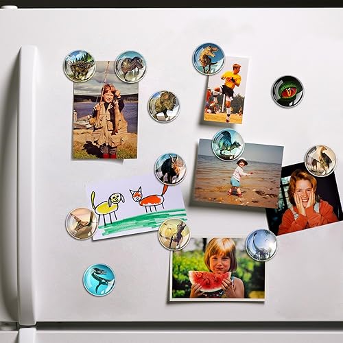 Miniatura 6 de Imanes de vidrio fuertes para refrigerador, 12 imanes decorativos para nevera, decoración encantadora para el hogar, cocina, oficina, pizarra blanca