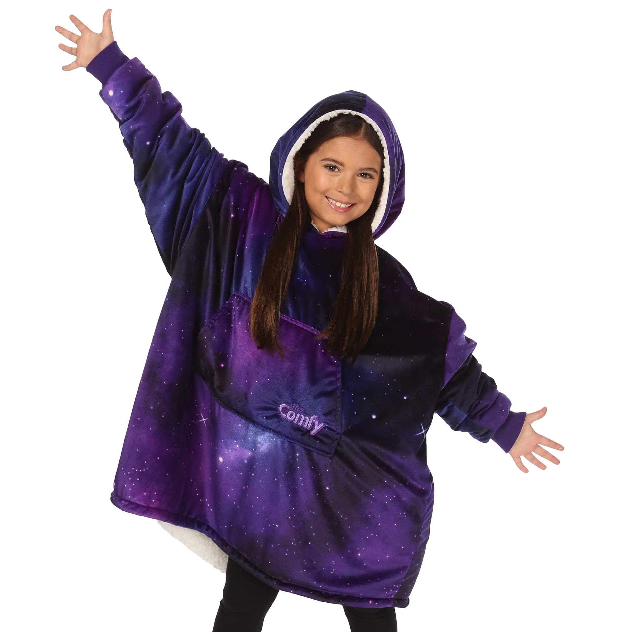 THE COMFY Original Jr for Kids | Oversized Sherpa Fleece Wearable Blanket with Hood & Pocket | Seen on Shark Tank