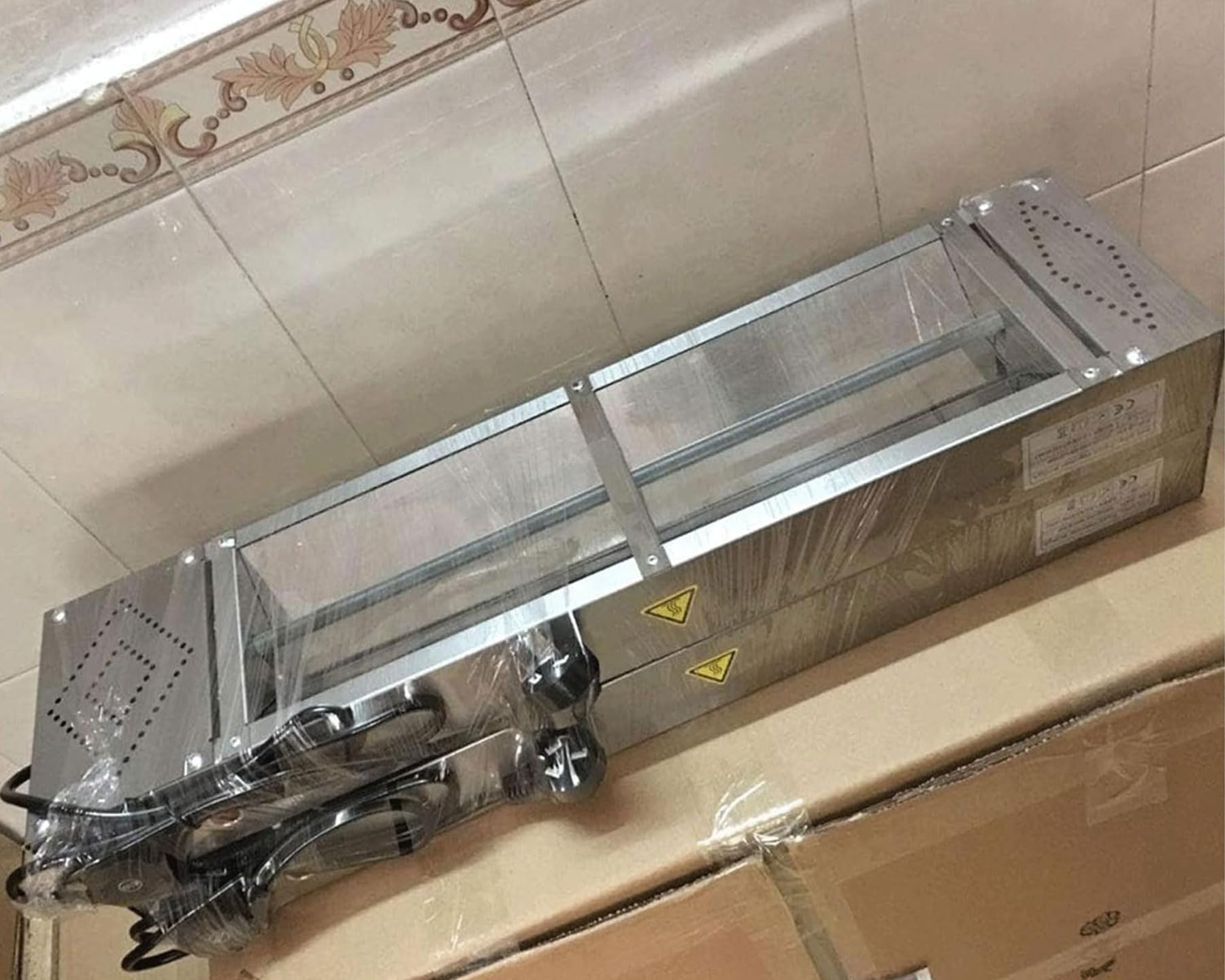 Wärmebrücke Küche Gastro, Edelstahl Hängende Speisenwärmer Lampe | Kommerzielle Infrarot Wärmelampe Essen für Buffet und Küche, Einstellbare Temperatur 30-85℃