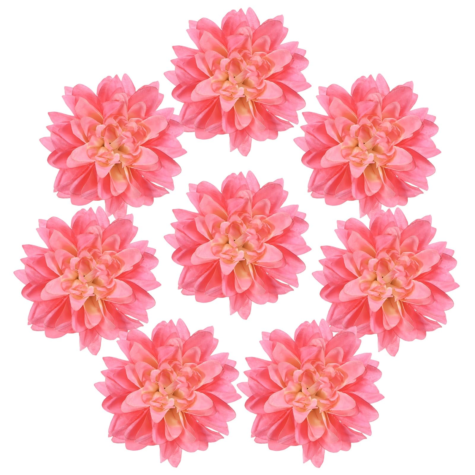 M METERXITY 8-Pack Artificial Flowers Bulk, 3.54Inch/90mm Fake Chrysanthemum Floral Silk Flowers for DIY Home Decorations/Wedding Bouquets/Garden Office Table Centerpieces[Pink]
