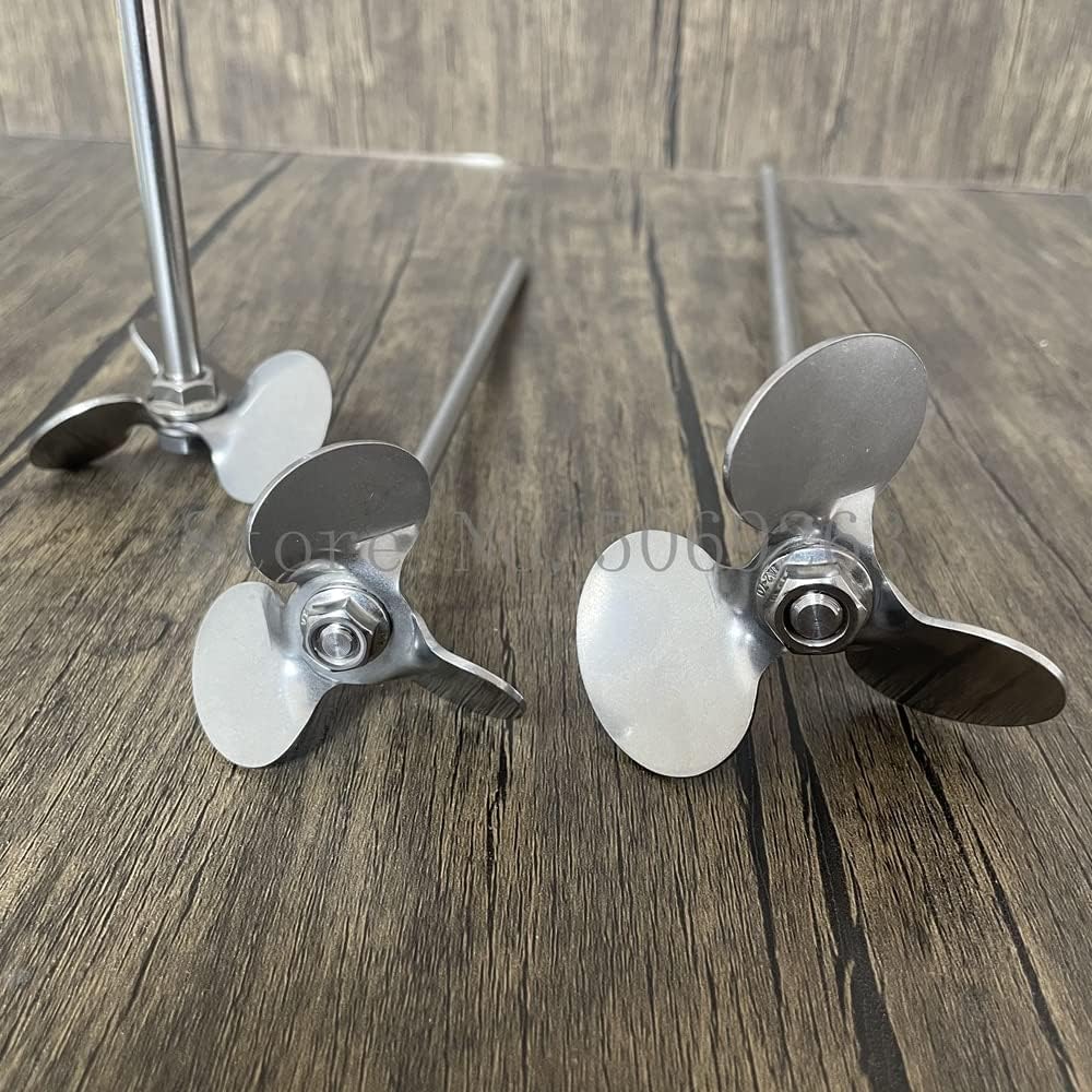 1set Lab Stainless Steel Rotating DIA40mm to 120mm Three Blade propelle with agitating Stirring Rod,Angle Degree of Blade: 30° (Size : 80mm Blade with Rod)