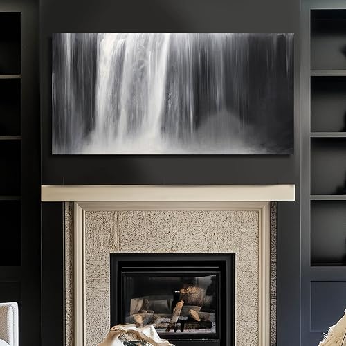 Miniatura 5 de Arte de pared negro, decoración blanca para pared, imágenes de cascada, arte abstracto para pared, decoración de habitación, póster en lienzo, fotos