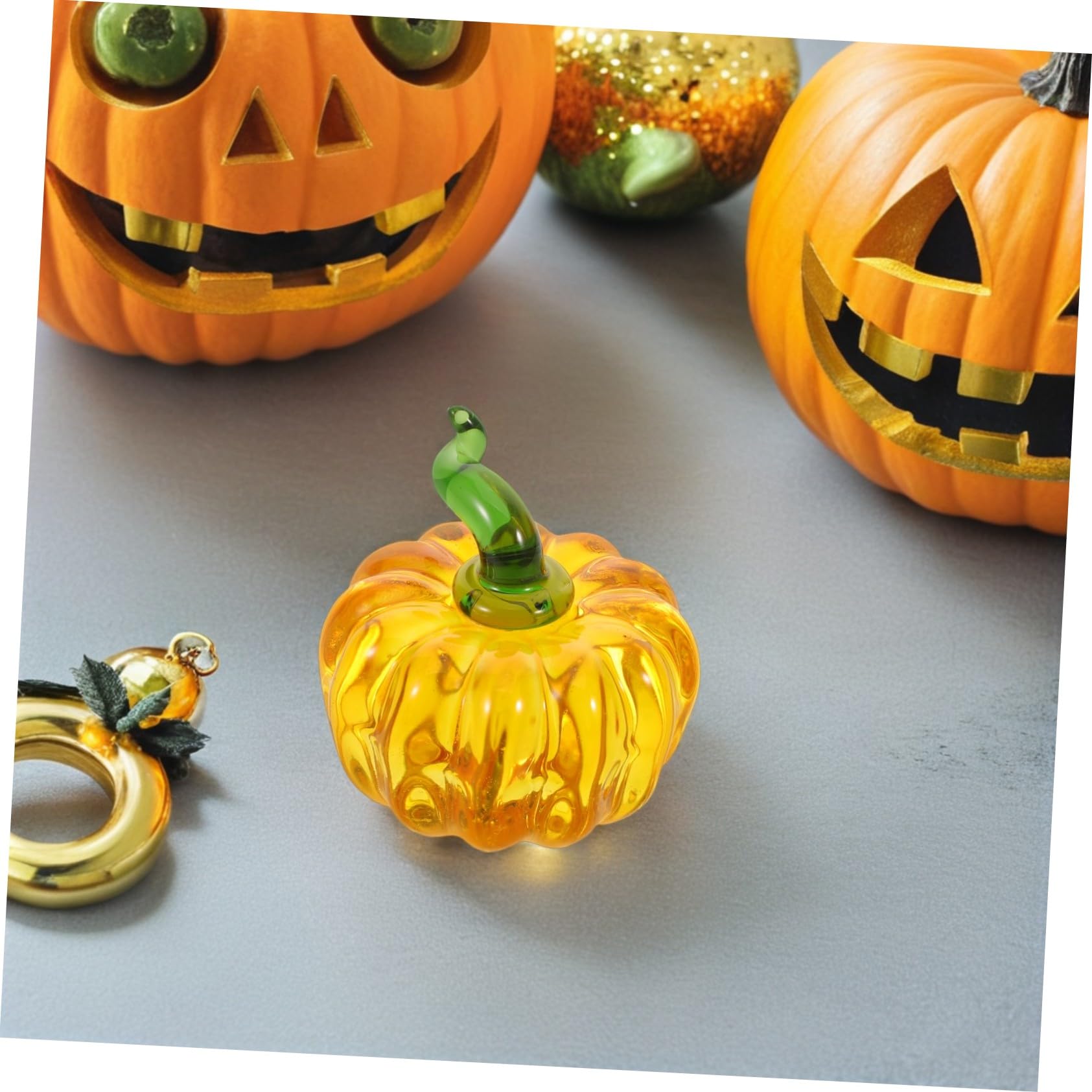 TOYANDONA 4stücke Künstliche Mini-kürbis-Ornamente Kristallkürbis-deko für Tisch Schmuck für Herbsternte Halloween-Dekoration Dekorieren