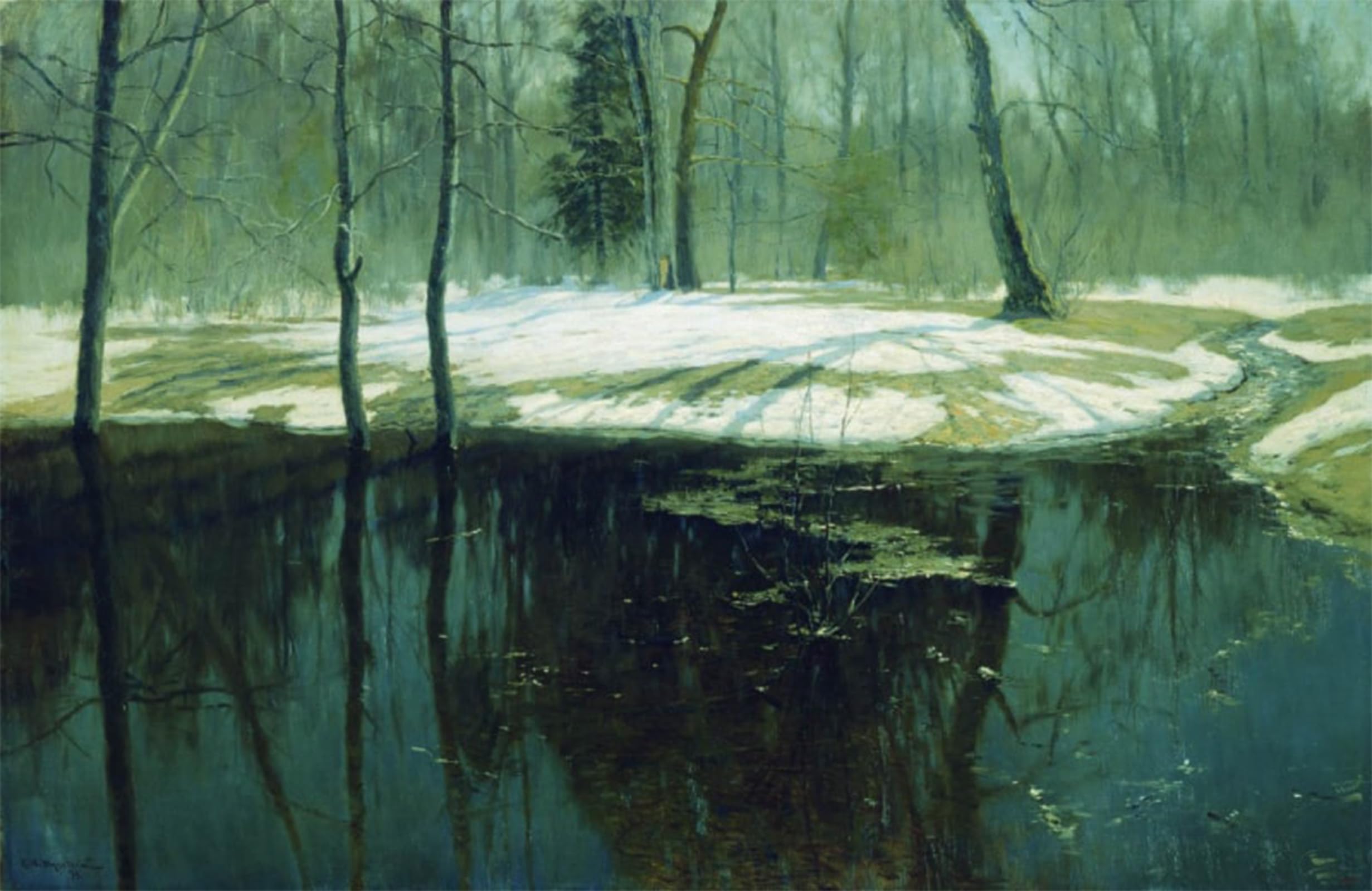 SERENDIPITP Vintage Wall Art Canvas Nordic Poster Canvas Print Picture Spring Water Stanislav Zhukovsky Wall Art Poster for Home Decor 60x90cm