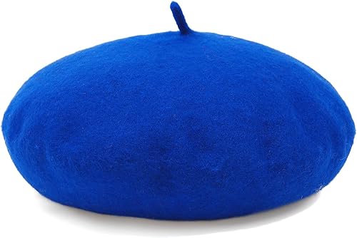 Gorros de boina de lana francesa para mujer gorro de invierno clásico de color liso