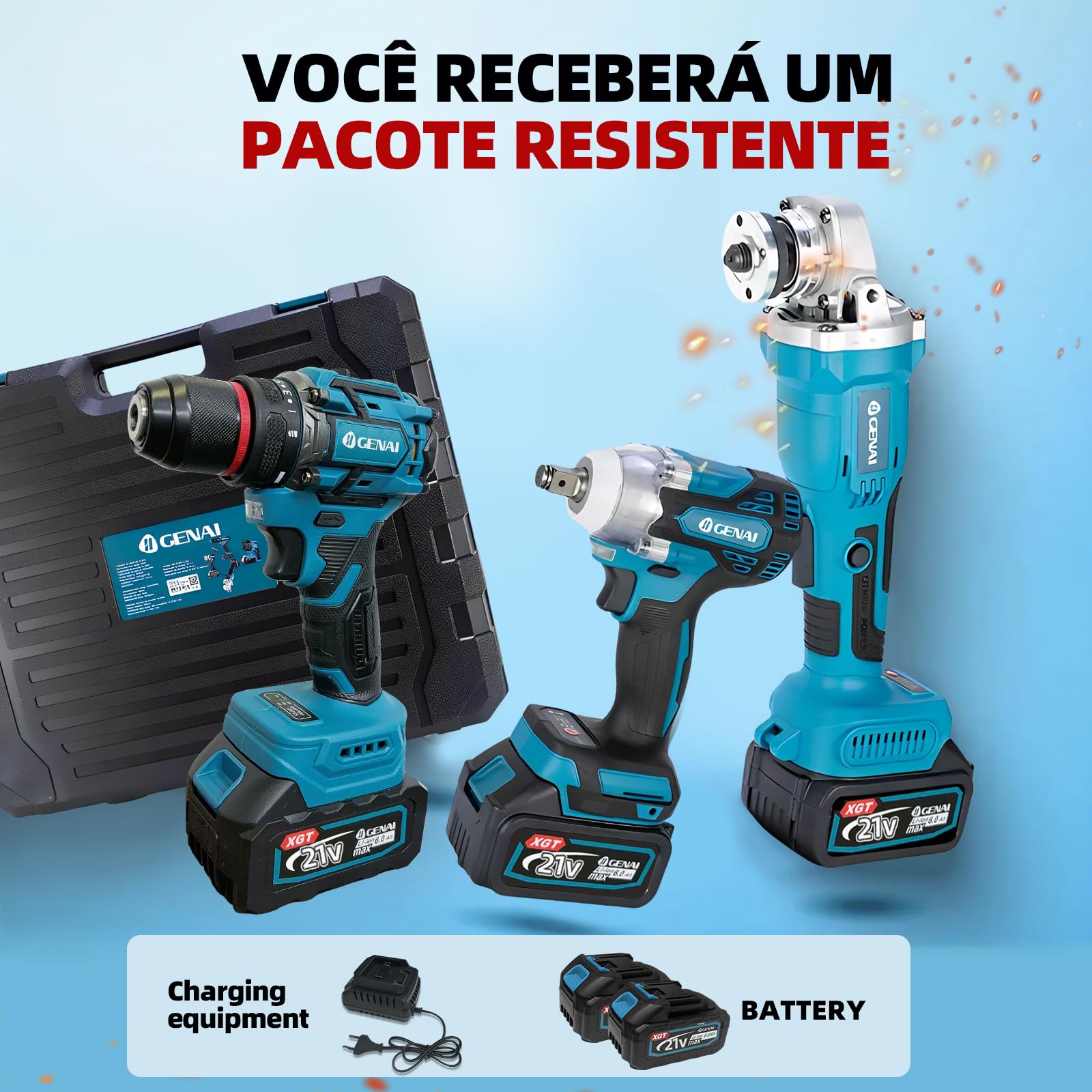 Brushless Parafusadeira Furadeira e Parafusadeira Chave de Impacto