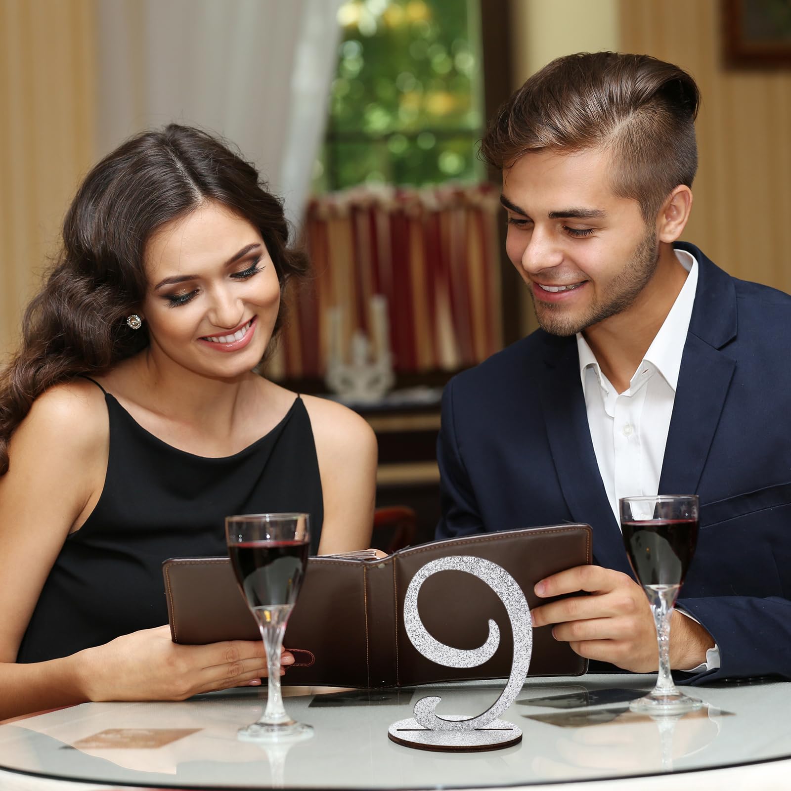Números de mesa con purpurina del 1 al 25 números de mesa de boda, números de mesa de madera para recepción de boda, números de asiento de pie con base de soporte para bodas, fiestas, eventos,