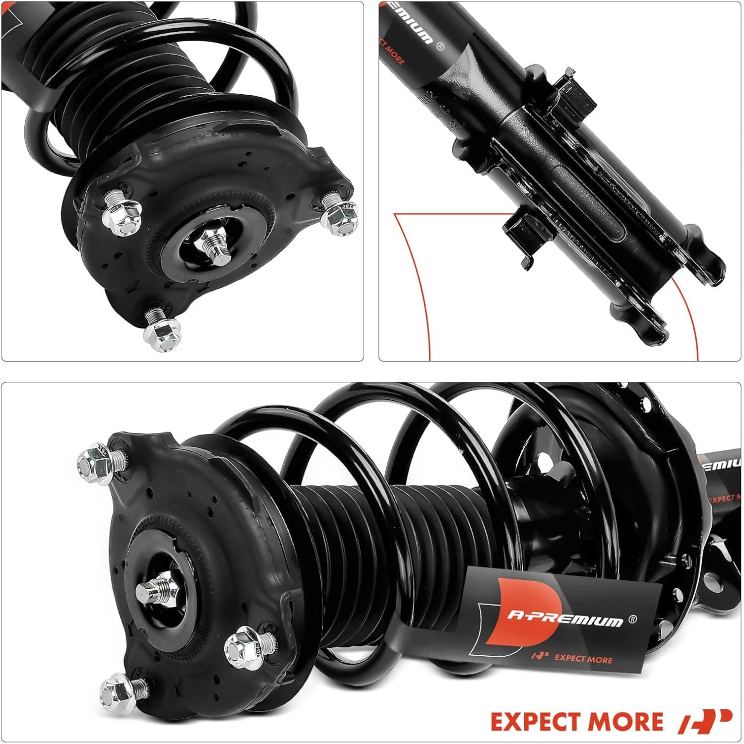 A-Premium Front Complete Struts Compatible with Hyundai Kona 2018-2023 - 2x Replacement Suspension Shock Absorber with Coil Spring Assembly