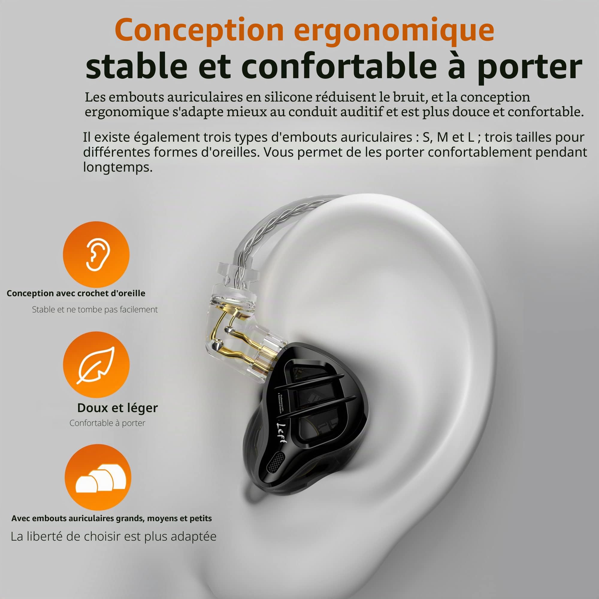 KZ ZAR Écouteurs Intra-Auriculaires 7BA+1DD Hybrides 8 Pilotes HiFi Basse Isolation du Bruit, Clarté dans Toutes Les fréquences Son stéréo Confortable pour ingénieurs Audio, Musiciens (sans Micro)