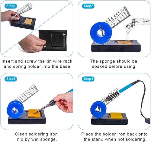 Miniatura 4 de Kit de soldador, temperatura ajustable 13 en 1 60 W, herramienta de soldadura electrónica con interruptor de encendido/apagado, 5 puntas
