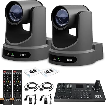 PTZOptics 2 x Move SE PTZ Camera with 30x Optical Zoom PT30X-SE-GY-G3 + SuperJoy PTZ Camera Controller